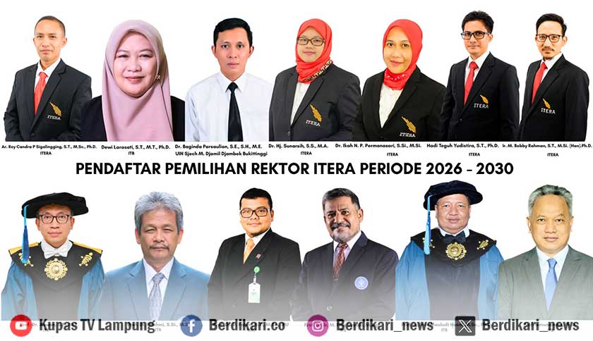 13 Tokoh Ramaikan Bursa Calon Rektor Itera, Berikut Daftarnya