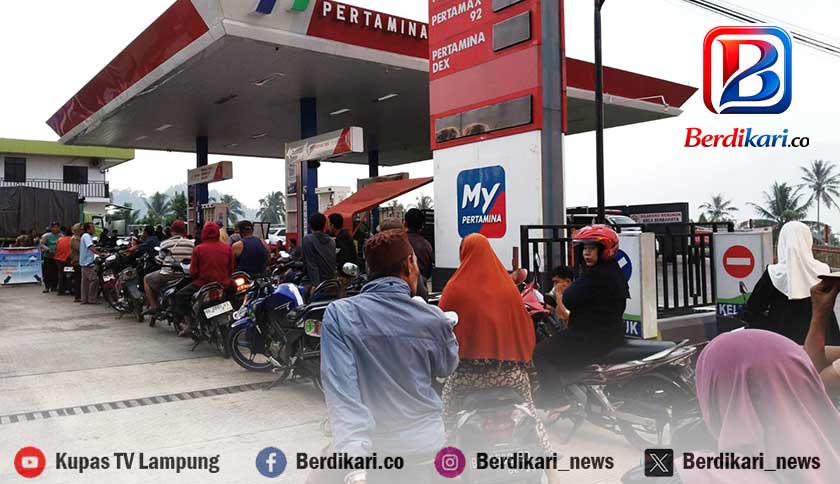 Antrean BBM di Tanggamus Mengular Sejak Subuh
