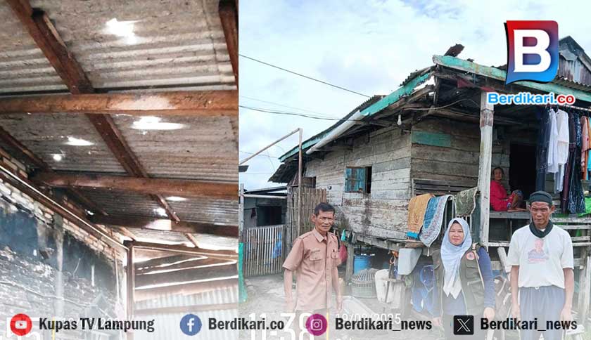 Belasan Rumah Rusak Akibat Puting Beliung di Hargomulyo Lamtim