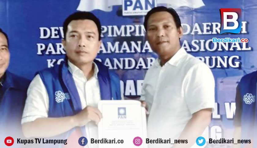 Iqbal Ardiansyah Daftar Bakal Cawalkot Bandar Lampung ke PAN