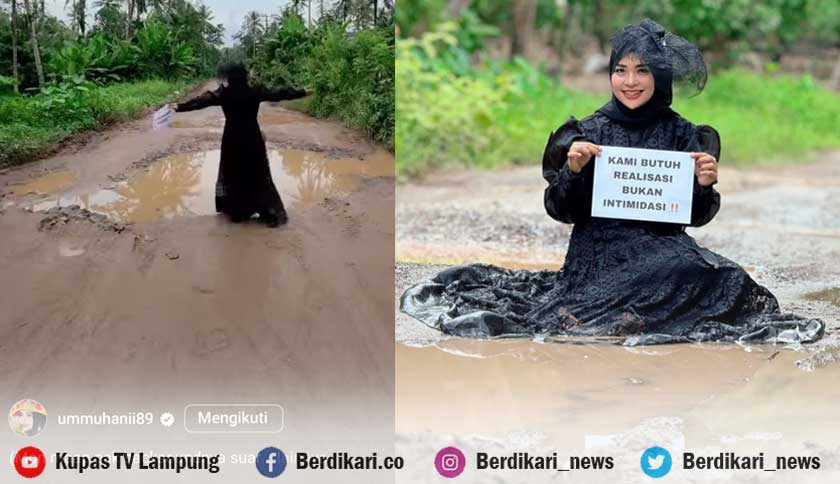 Lagi-lagi Jalan Rusak Puluhan Tahun di Lampung Selatan Viral, Netizen: Terimakasih Sudah Mewakili