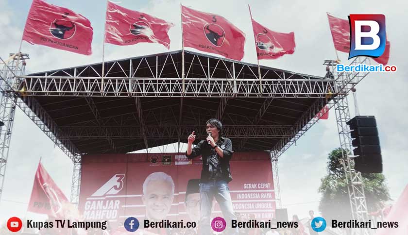 Once Mekel Hibur Ribuan Simpatisan Ganjar-Mahfud di Bandar Lampung
