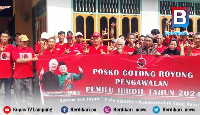 Pasang Banner Posko Pengawalan Pemilu 2024 Serentak, PDI Perjuangan Lampung: Suarakan Pemilu Jujur dan Adil