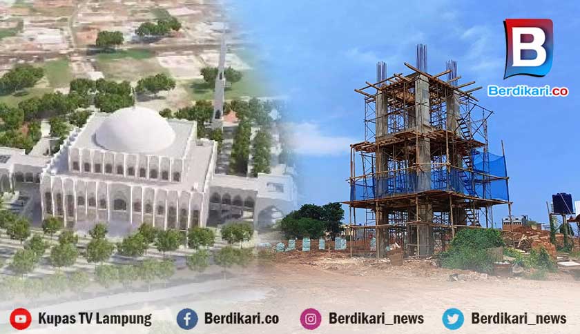Pembangunan Masjid Raya Al-Bakrie Lampung Berjalan Lambat