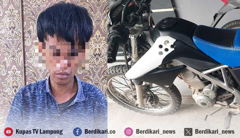 Pencuri Motor Kawasaki KLX di Lamteng Dihadiahi Timah Panas Polisi