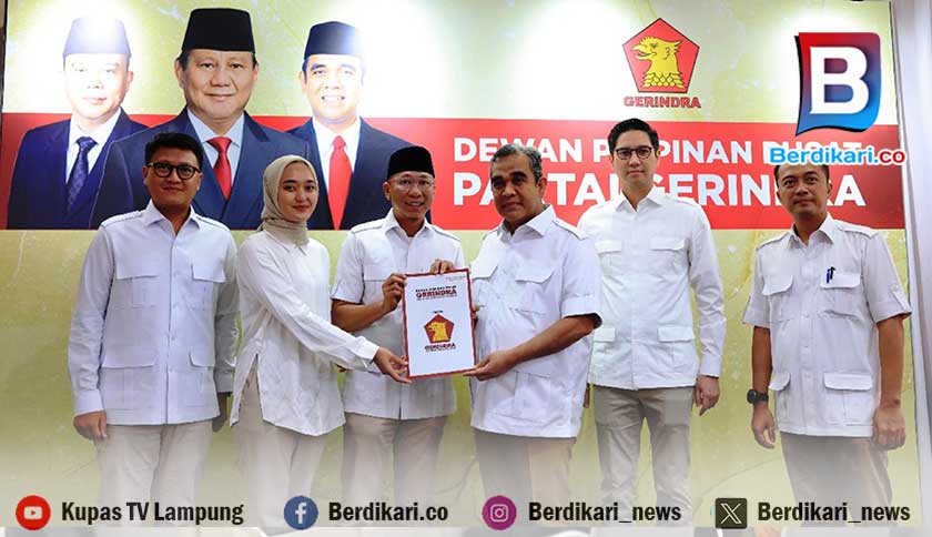 Pilgub Lampung, Gerindra Serahkan Rekomendasi B1 KWK untuk Mirza-Jihan
