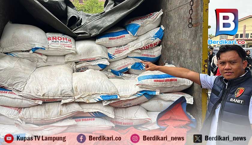 Polda Bongkar Penyaluran Pupuk Subsidi Ilegal 100 Ton ke Luar Lampung