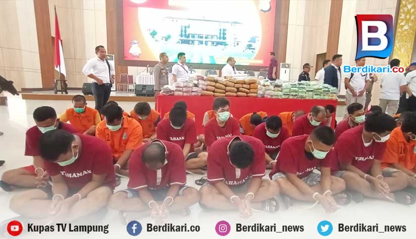 Polda Lampung Ungkap Kasus Narkoba Senilai 196 Miliar