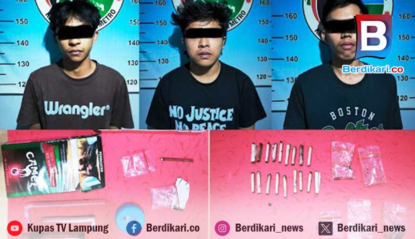 Polisi Sita Sejumlah Narkotika dari Tiga Pemuda di Metro