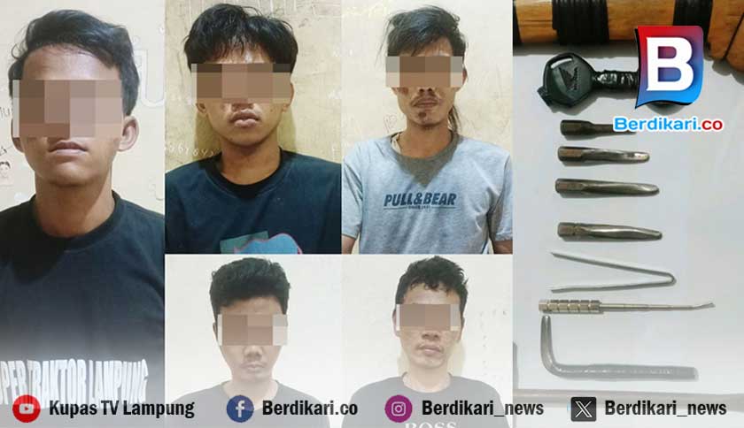 Polisi Ungkap Kasus Curat di Rumbia Lamteng, Tangkap 5 Tersangka