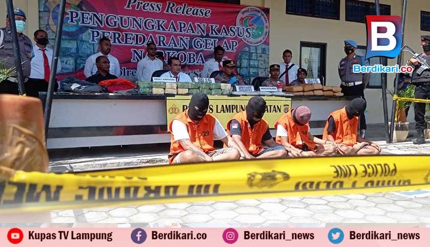 Polres Lamsel Bongkar Penyelundupan Narkoba Bernilai Puluhan Miliar, Pelaku Diamankan di Rumah Makan Padang