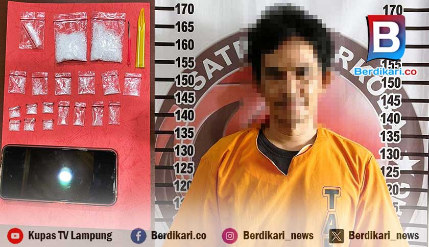 Tangkap Bandar di Tuba Lampung, Polisi Sita 20,64 Gram Sabu