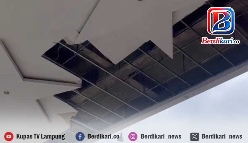 Angin Kencang Terjang Kantor Satap Pemkot, Plafon Ambruk dan Listrik Sempat Padam