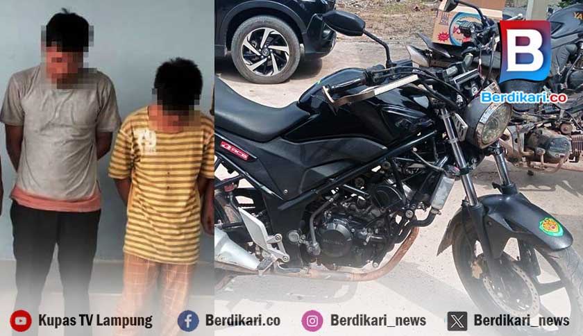 Curi Motor di Tulang Bawang, 2 Pria Asal Lamtim Ditangkap