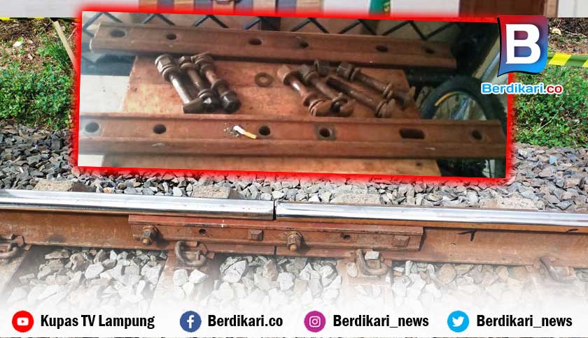 Curi Plat dan Baut Rel Kereta Api, Tiga Pemuda di Natar Diringkus Polisi