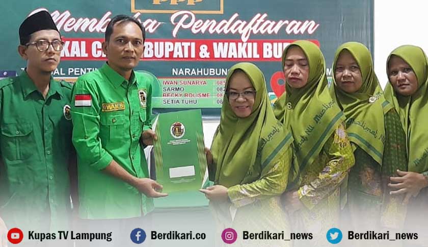 Elfianah Ambil Berkas Pendaftaran Cabup Mesuji Dari PPP