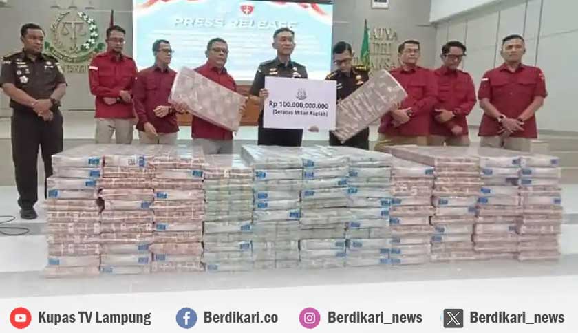 Kasus Korupsi Hutan Way Kanan, Kejati Lampung Terima Titipan Uang Pengganti 100 Miliar