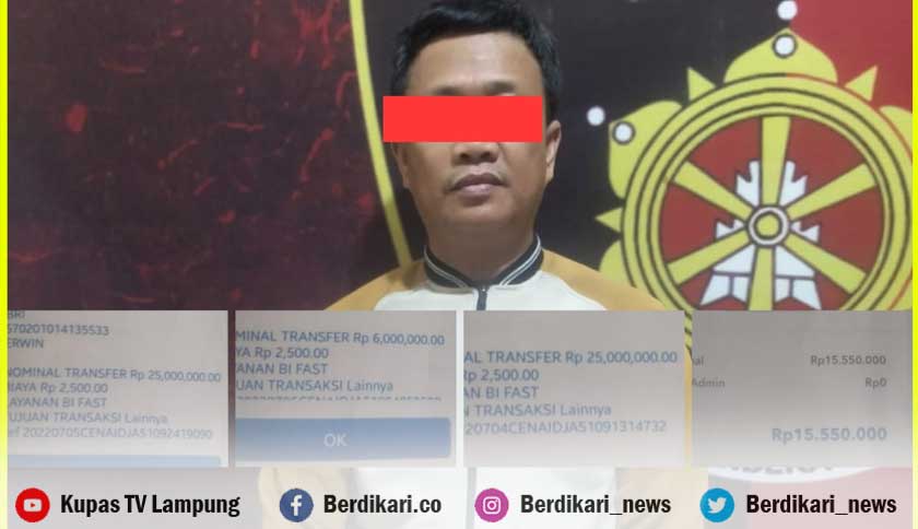 Kasus Penipuan Proyek di Lamteng, Erwin Saputra Ditangkap, Korban Rugi 2 Miliar Lebih 