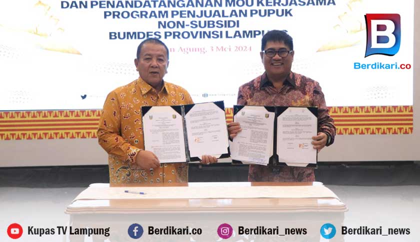 Pemprov Lampung dan Pusri Teken Kerjasama Penyaluran Pupuk Non Subsidi