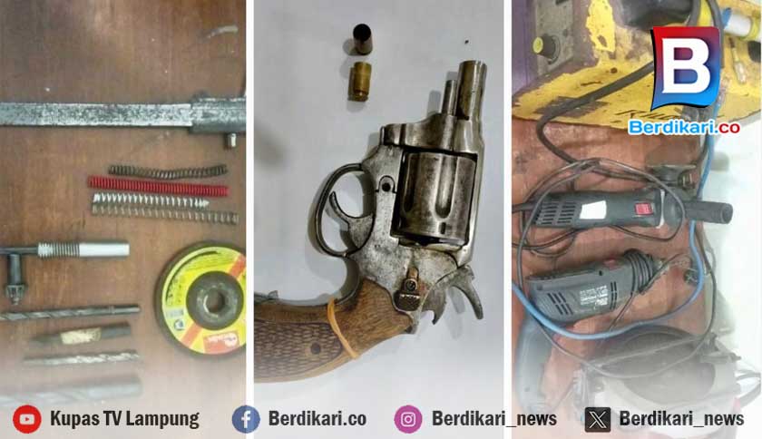 Polisi Gerebek Home Industri Perakitan Senjata Api Ilegal di Lampung Tengah