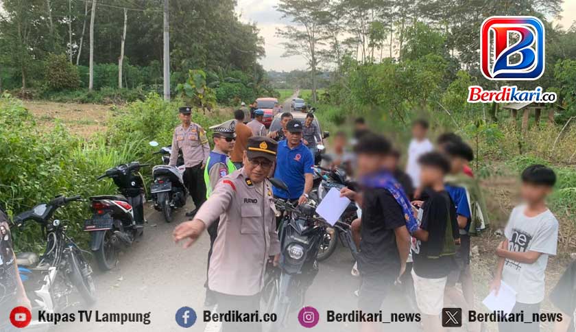 Polisi Kepung Arena Balap Liar di Pringsewu, Puluhan Remaja Terjaring Razia Ramadan