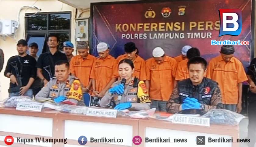 Polisi Tangkap 10 Tersangka Kasus Kejahatan di Lampung Timur