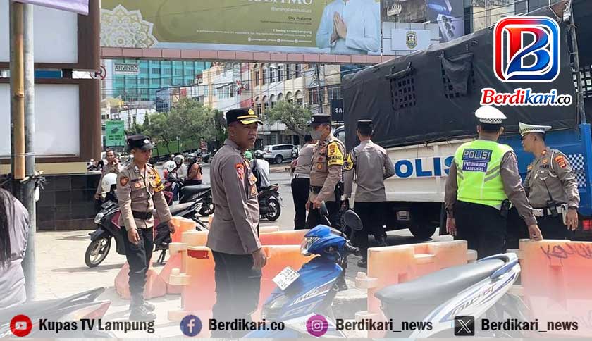 Polisi Tertibkan Parkir Liar di Mall Kartini Bandar Lampung