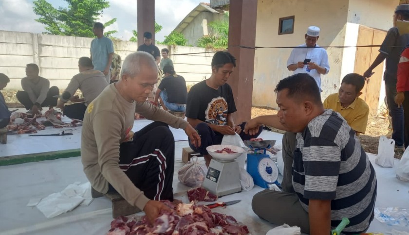 Polres Lamteng Kurban 4 Sapi dan 3 Ekor Kambing