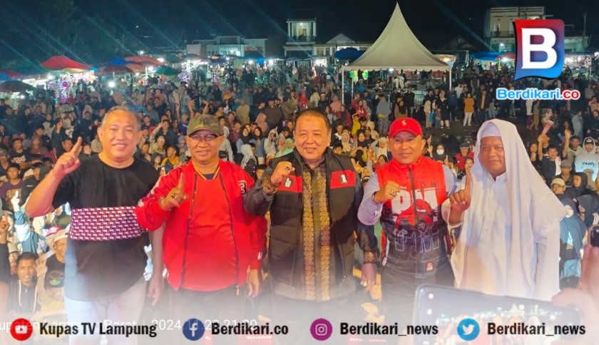 Ribuan Masyarakat Meriahkan Pesta Rakyat Ardjuno di Lapangan Sanayuda Lampung Barat