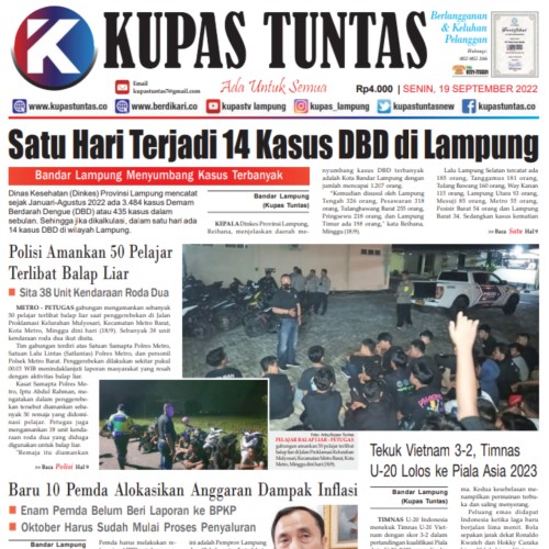 Surat Kabar Harian Kupas Tuntas Edisi Senin, 19 September 2022
