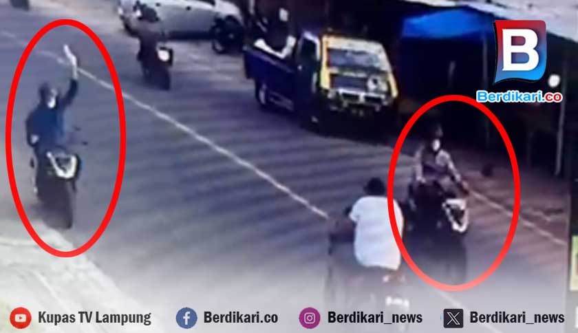 Terekam CCTV, Pelaku Curanmor di Bandar Lampung Lepas Tembakan