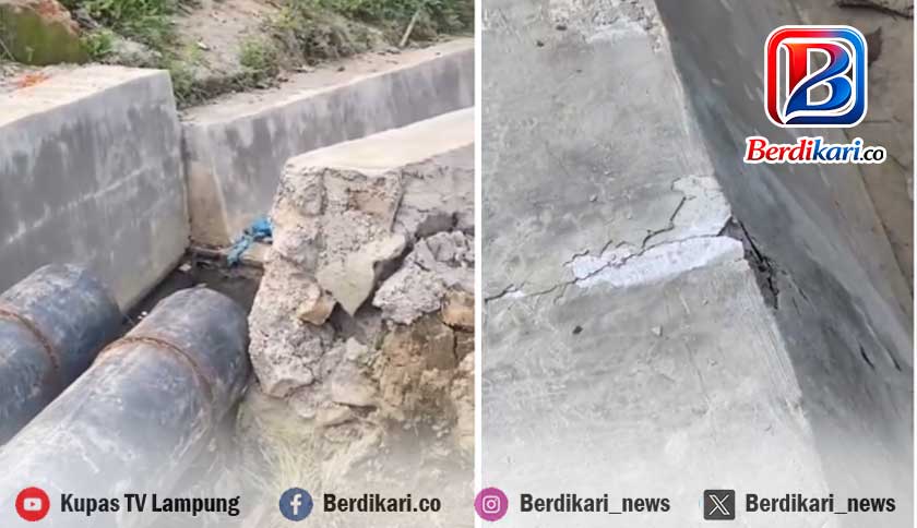 Warga  Bandar Negeri Suoh Pertanyakan Kualitas Irigasi Rp37,7 Miliar, Baru Rampung Sudah Bermasalah