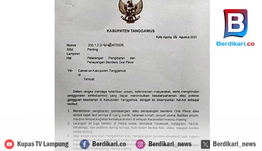 Warga Tanggamus Nilai Larangan Benera One Piece Berlebihan: Itu Hanya Kartun